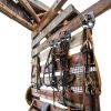Horse Bridle Rack Dunzy 12‑Count Metal Holder with Tubes Black-4